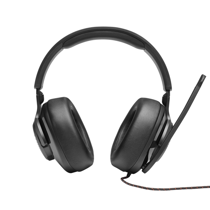 JBL Quantum 300 - Black - Hybrid wired over-ear PC gaming headset with flip-up mic - Front image number null
